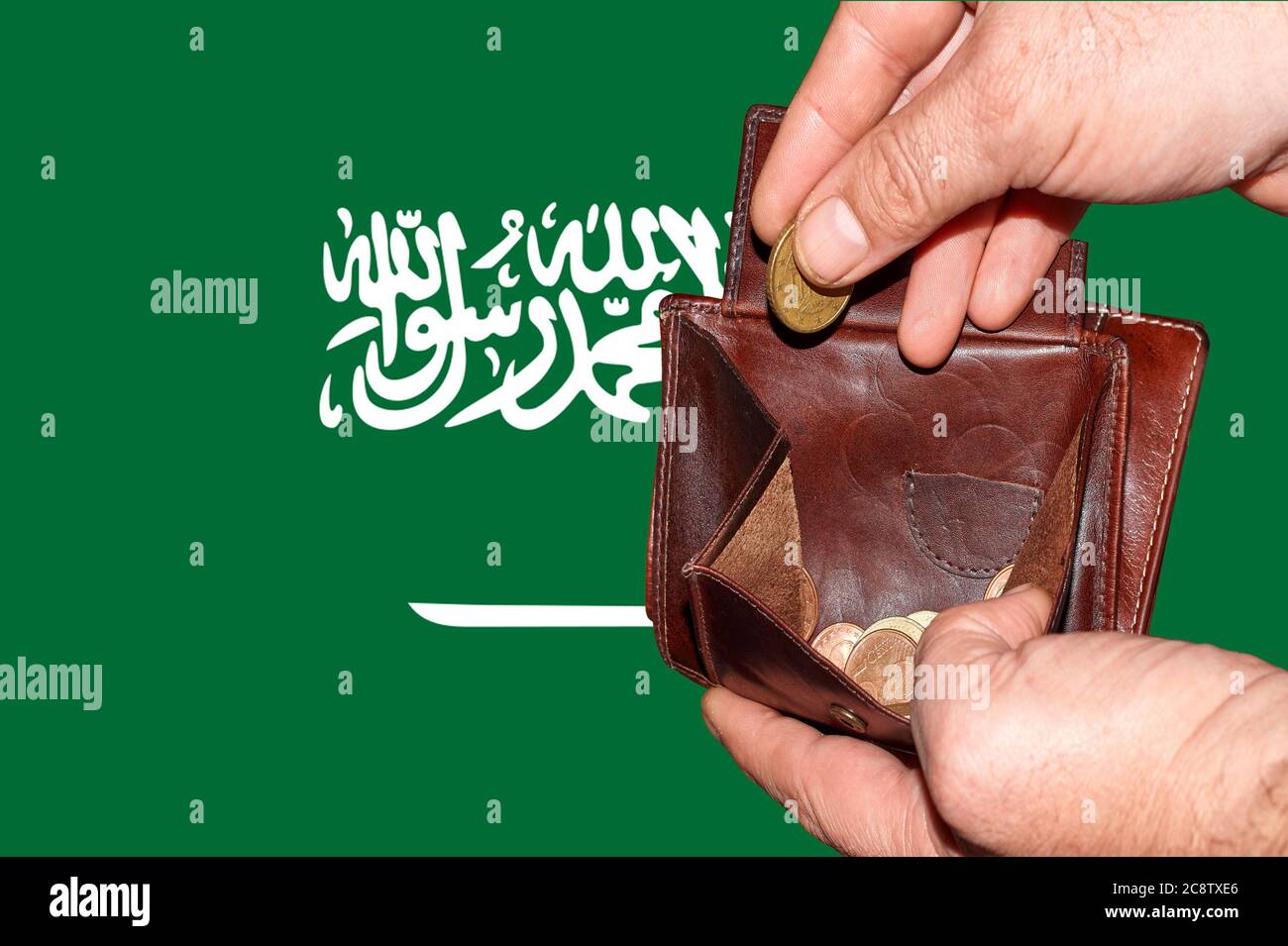 Saudi Wallet empty wallet shows the global financial economic crisis triggered by ...