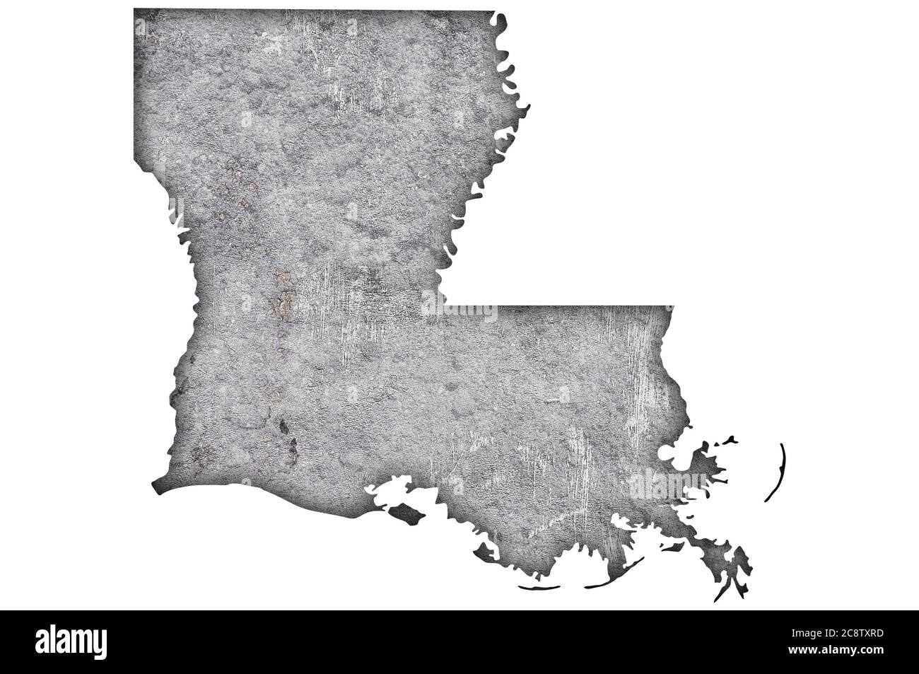 Map of Louisiana on weathered concrete Stock Photo - Alamy