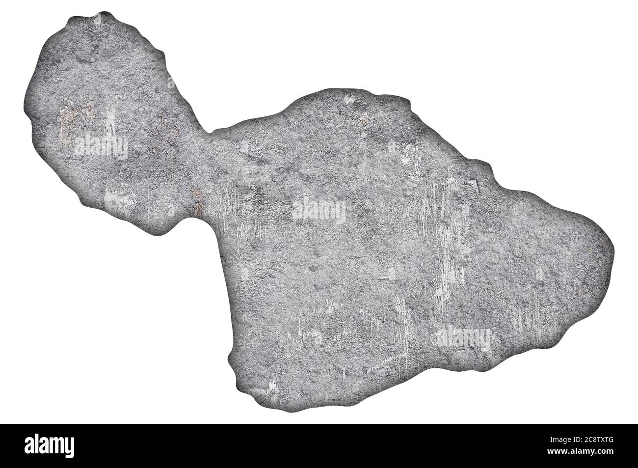 Map of Maui on weathered concrete Stock Photo - Alamy