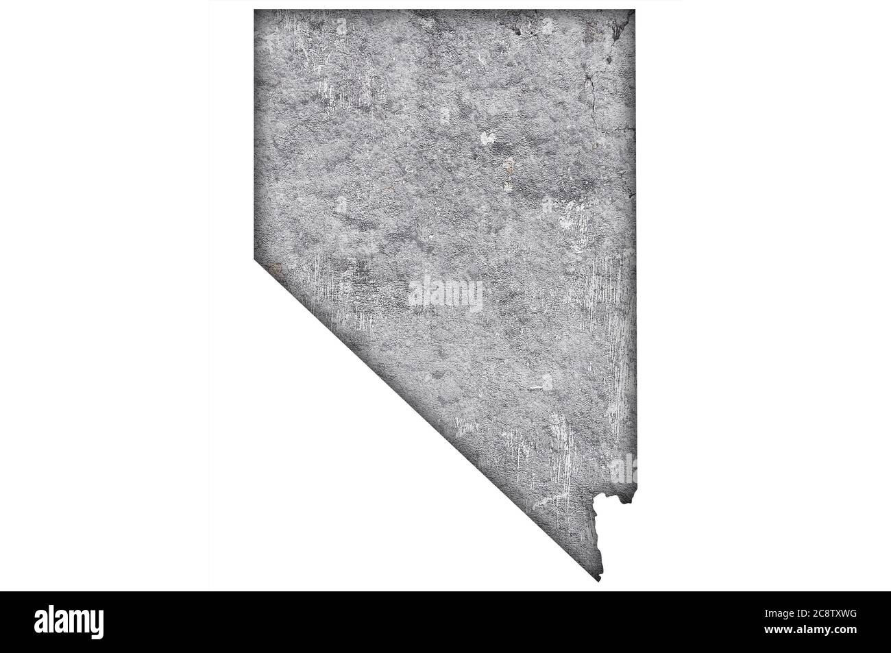 Map of Nevada on weathered concrete Stock Photo