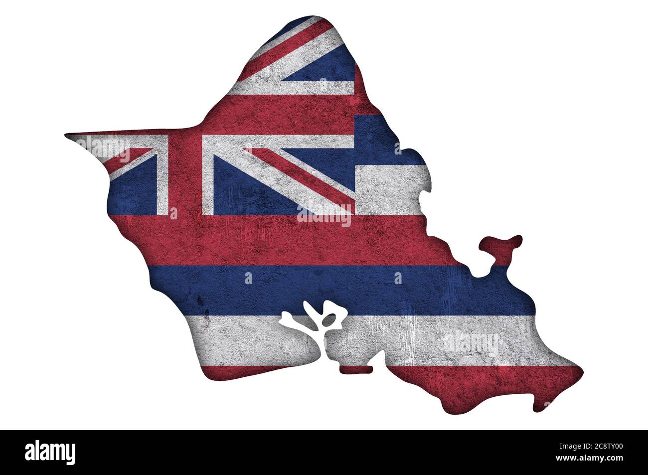 Map and flag of Oahu on weathered concrete Stock Photo - Alamy