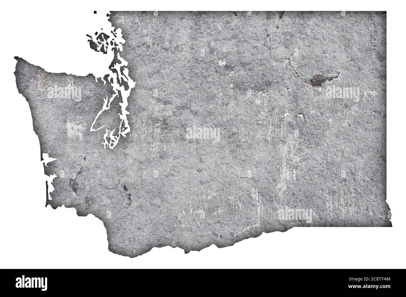Map of Washington on weathered concrete Stock Photo - Alamy