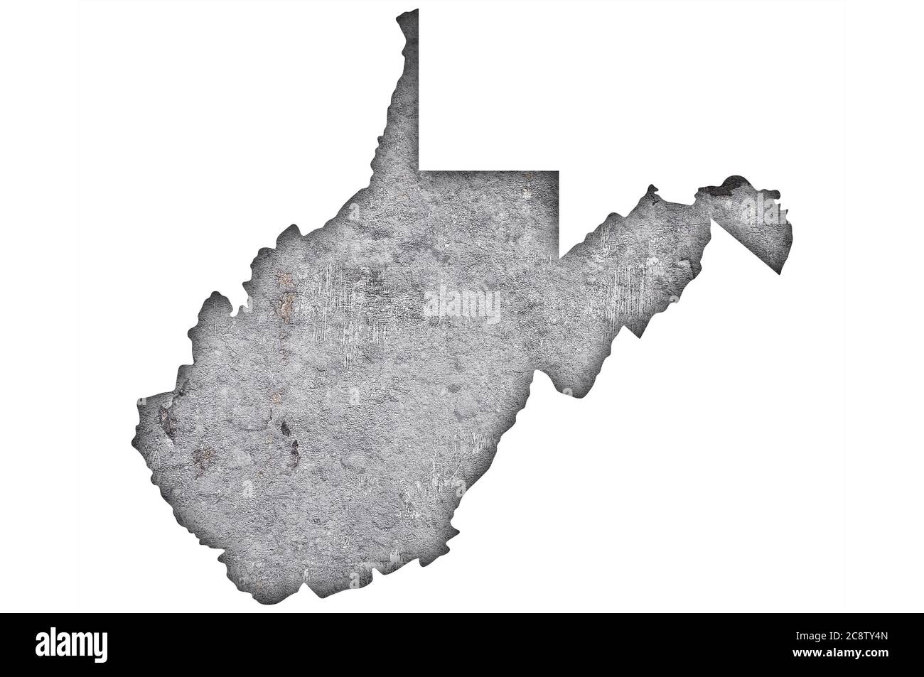 Map of West Virginia on weathered concrete Stock Photo - Alamy