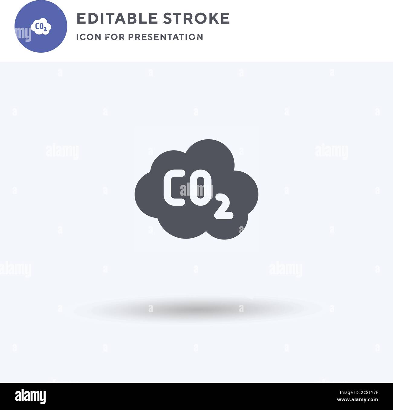 Co icon vector, filled flat sign, solid pictogram isolated on white, logo illustration. Co icon for presentation. Stock Vector