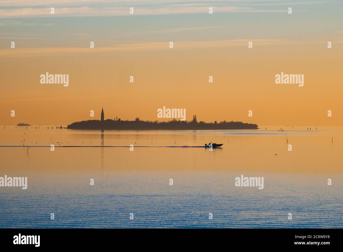 Sunset in the venetian lagoon Stock Photo - Alamy