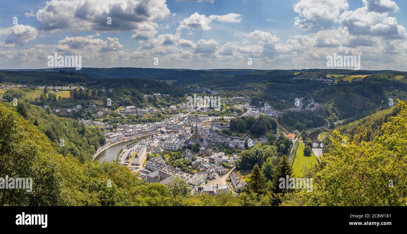 Bouillon, Belgium July 17 2020 View of the town of Bouillon in the Belgian Ardennes. The town