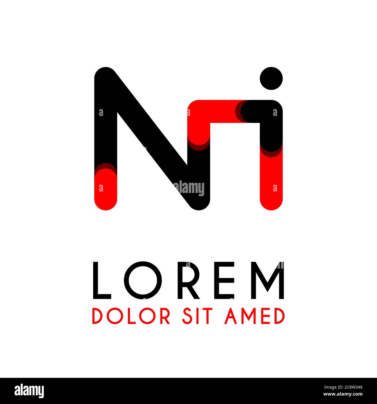 initial Letter NI with red Black and has rounded corners Stock Vector Image & Art Alamy