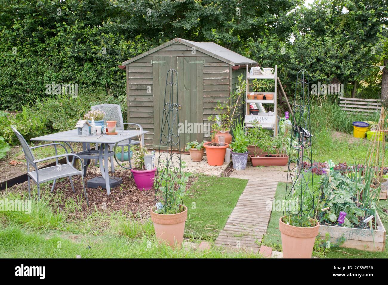 Allotment outdoor living Stock Photo