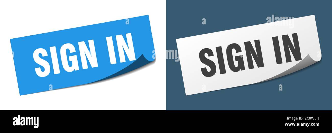 Sticker Pin Sign Sign In sign in ribbon sign. sign in vintage retro band Stock Vector Image ...