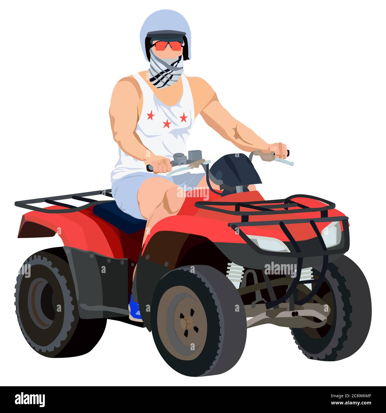 All terrain vehicle rider, vector flat illustration Stock Vector