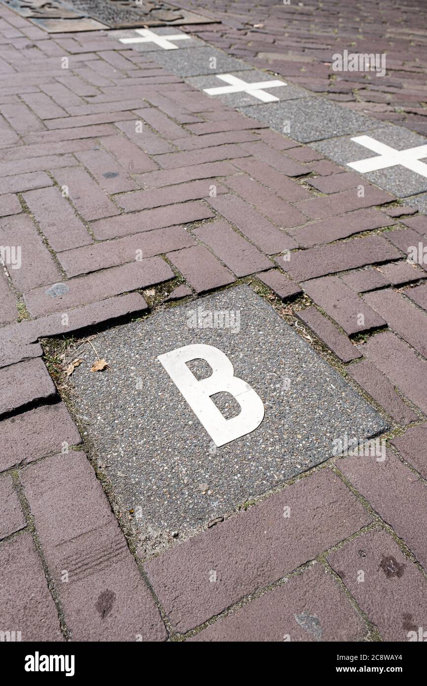 Belgium Netherlands Border, Baarle Hertog en Baarle Nassau. International border going through city Stock Photo