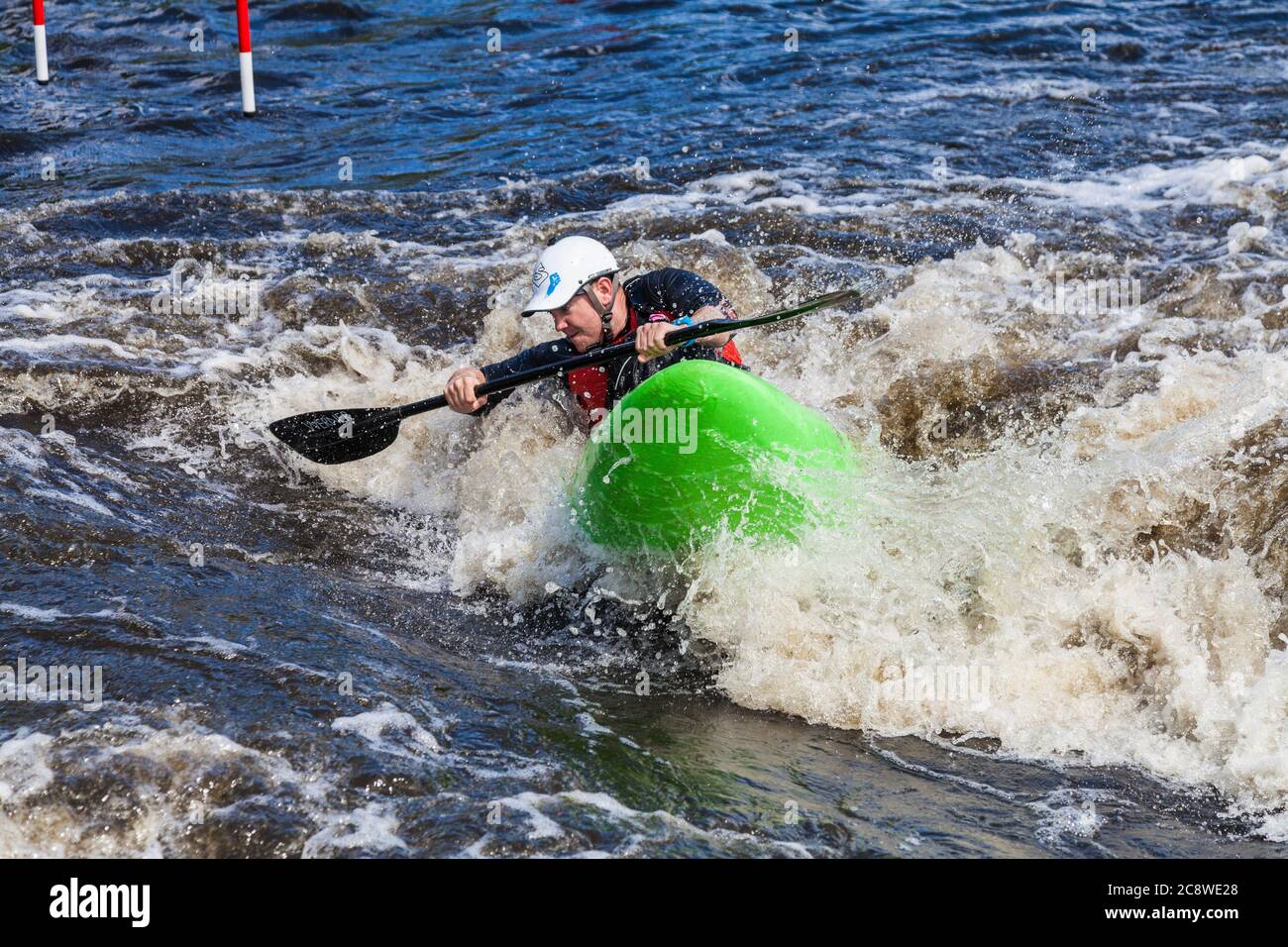 A man in a kayak at the Tees Barrage International White Water Centre