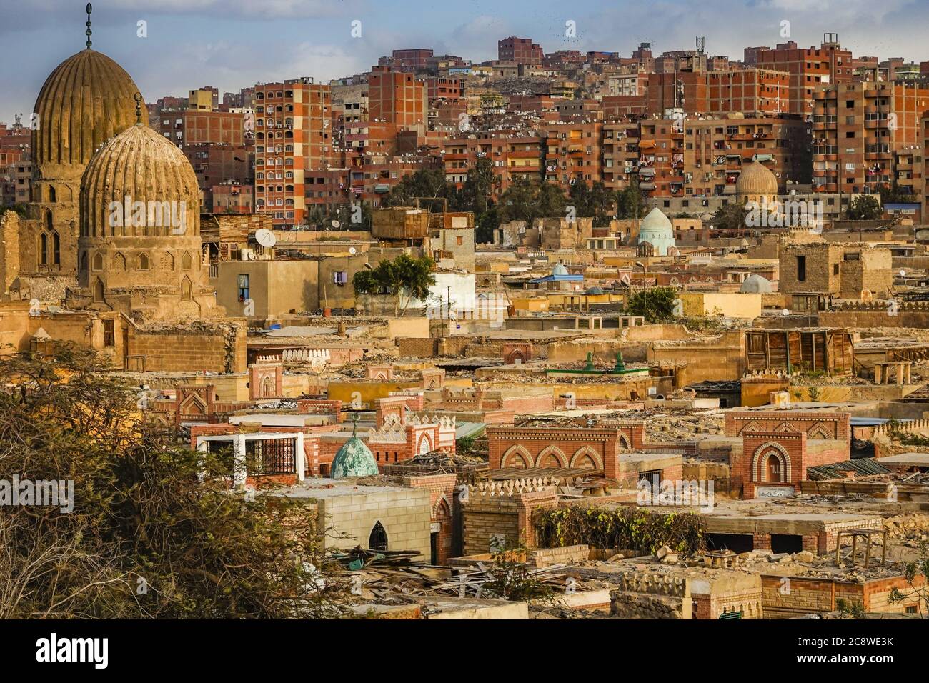 Cairo, Egypt, The neighborhood of Mansheya Nasir in the setting sun. | usage worldwide Stock Photo