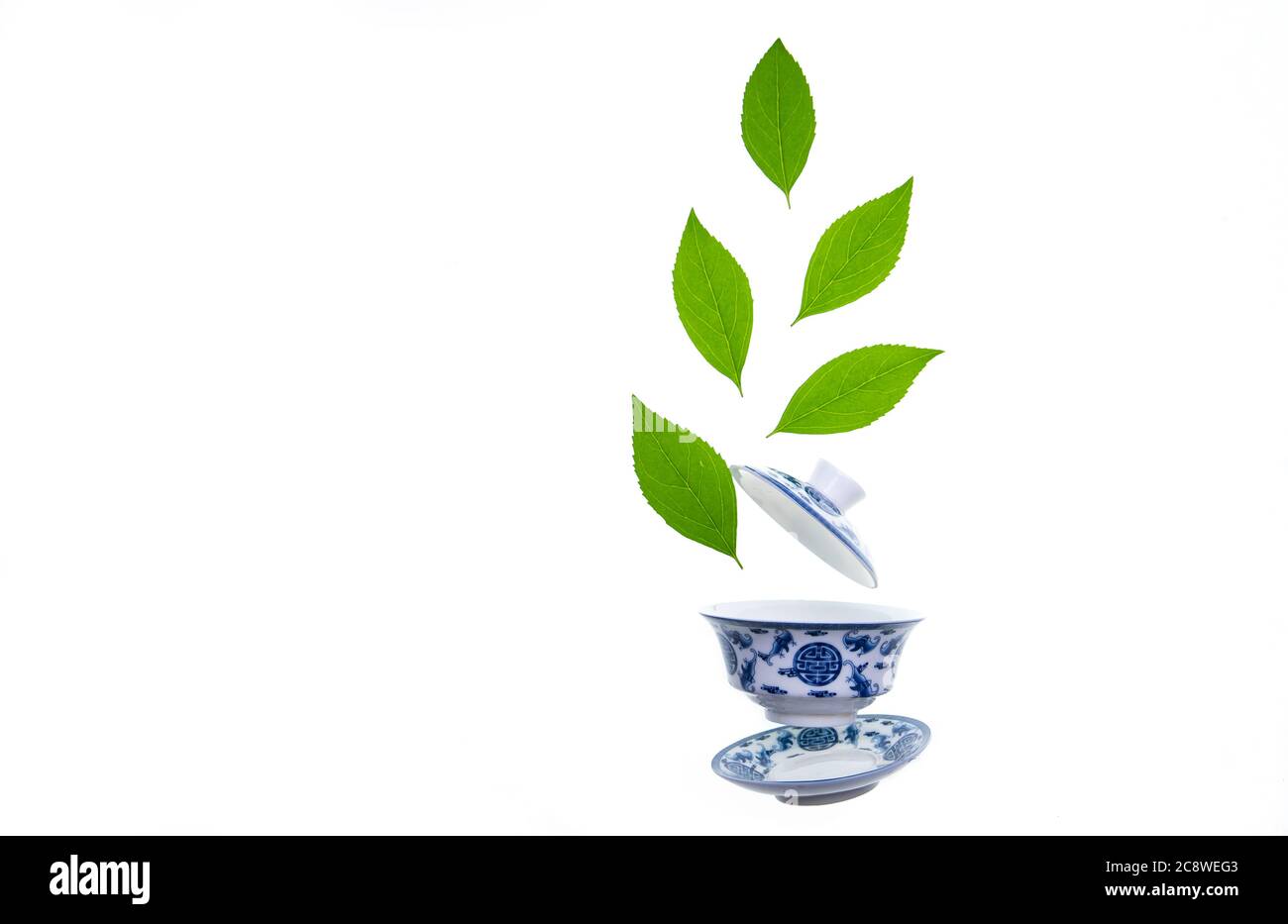 Green tea and tea cups Stock Photo Alamy