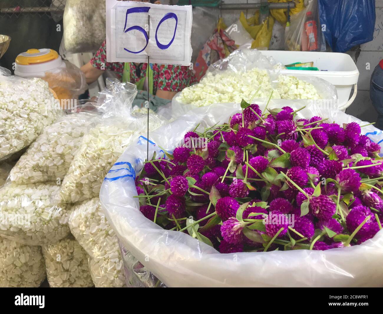 The Pak Klong Flower Market in Bangkok is the biggest flower market in