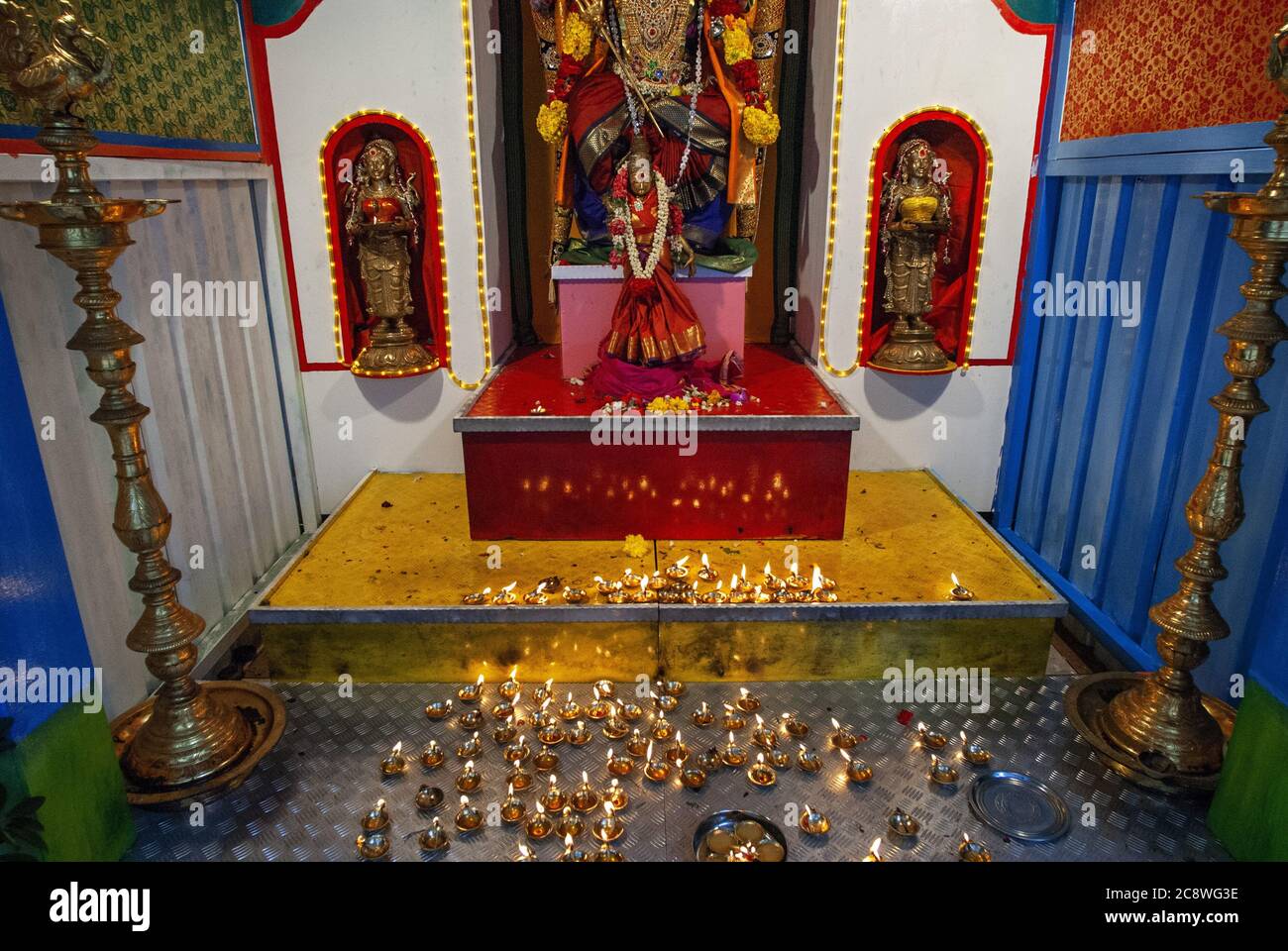 Religious ritual in a Hindu temple, Veerama Kaliamman Temple, Serangoon