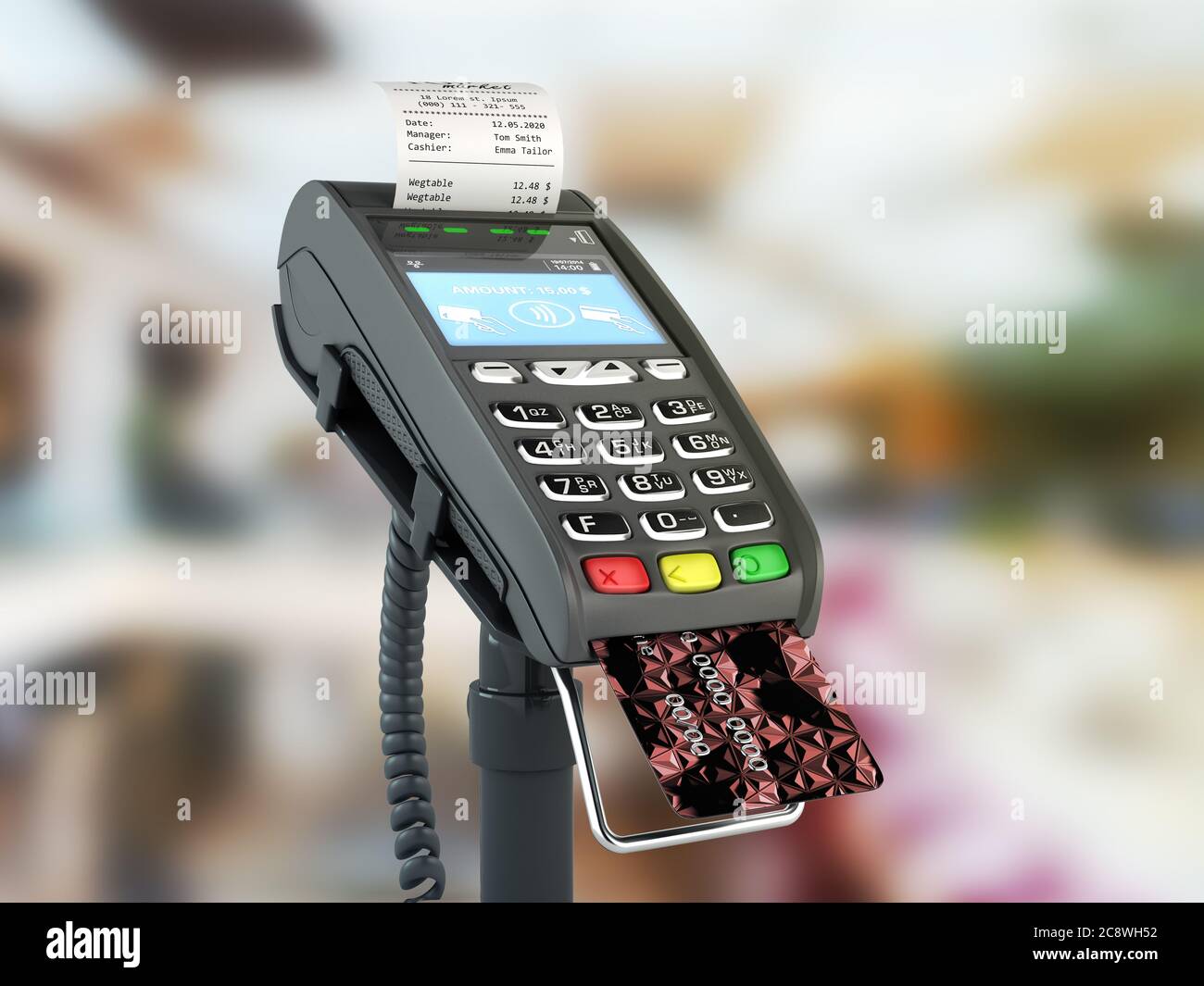 payment by credit card through the terminal 3d render on market place ...