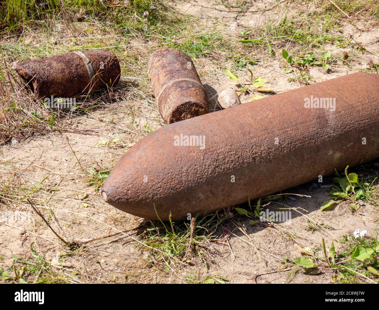 Bomb find pilot bombs from the World War Stock Photo