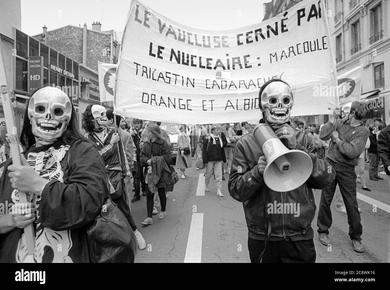 Paris, anti-nuclear demonstration (June 1987) Stock Photo