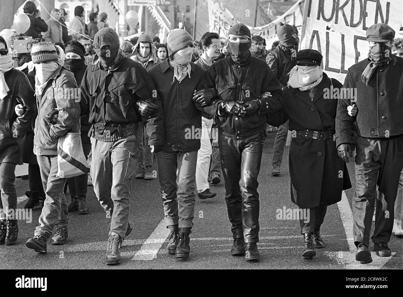 Geneva (Switzerland) Pacifist demonstration for the USA-URSS summit , November 16, 1985 Stock Photo