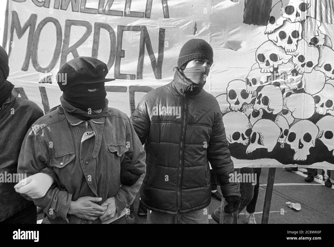 Geneva (Switzerland) Pacifist demonstration for the USA-URSS summit , November 16, 1985 Stock Photo