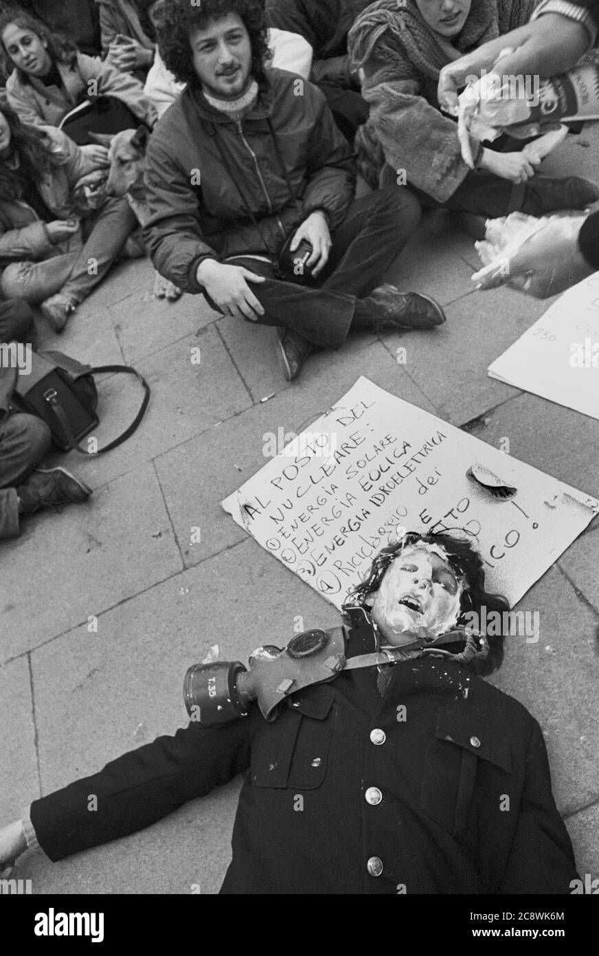 Venice (Italy), demonstration against the government committee for the nuclear safety (January 1980) Stock Photo