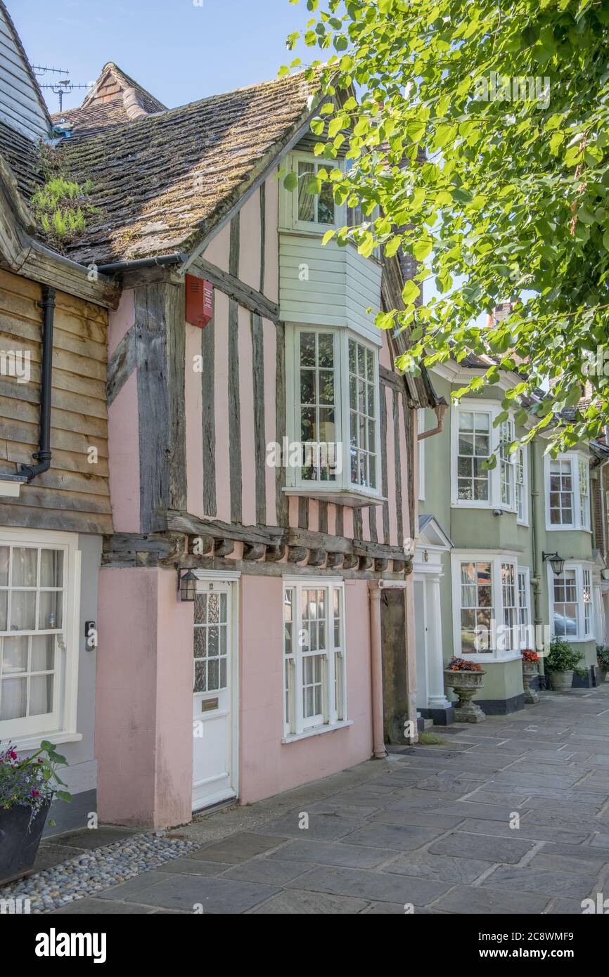 old houses in the causeway in horsham town centre west sussex Stock