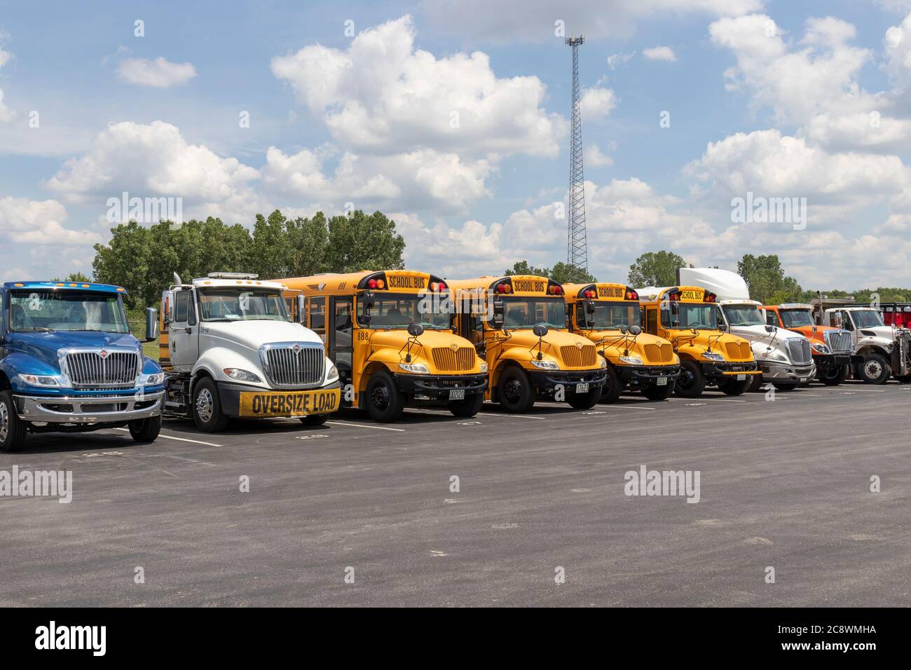 Lima Circa July 2020 International Semi Tractor Trailer trucks and