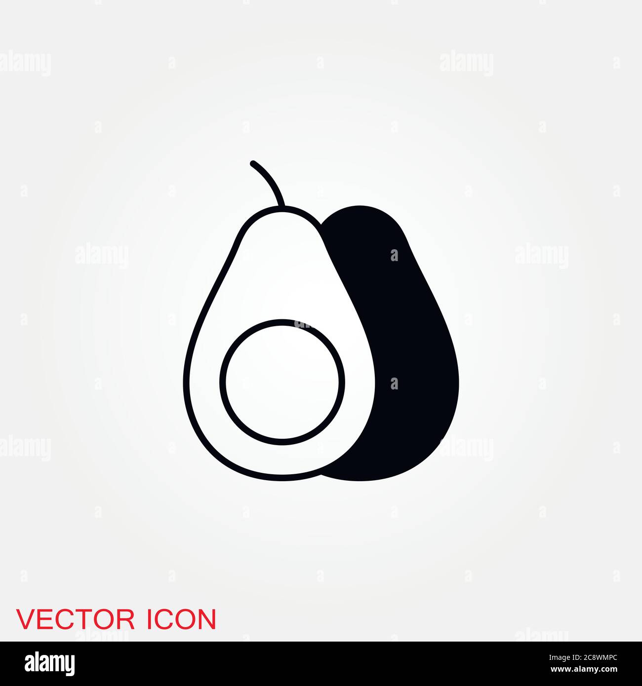 Avocado icon for web and mobile, modern minimalistic flat design. Stock Vector