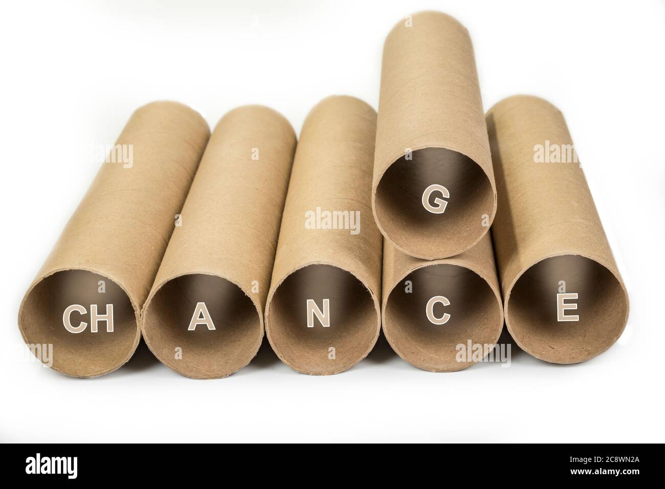 Conceptual motivation sign chance from paper roll Stock Photo - Alamy