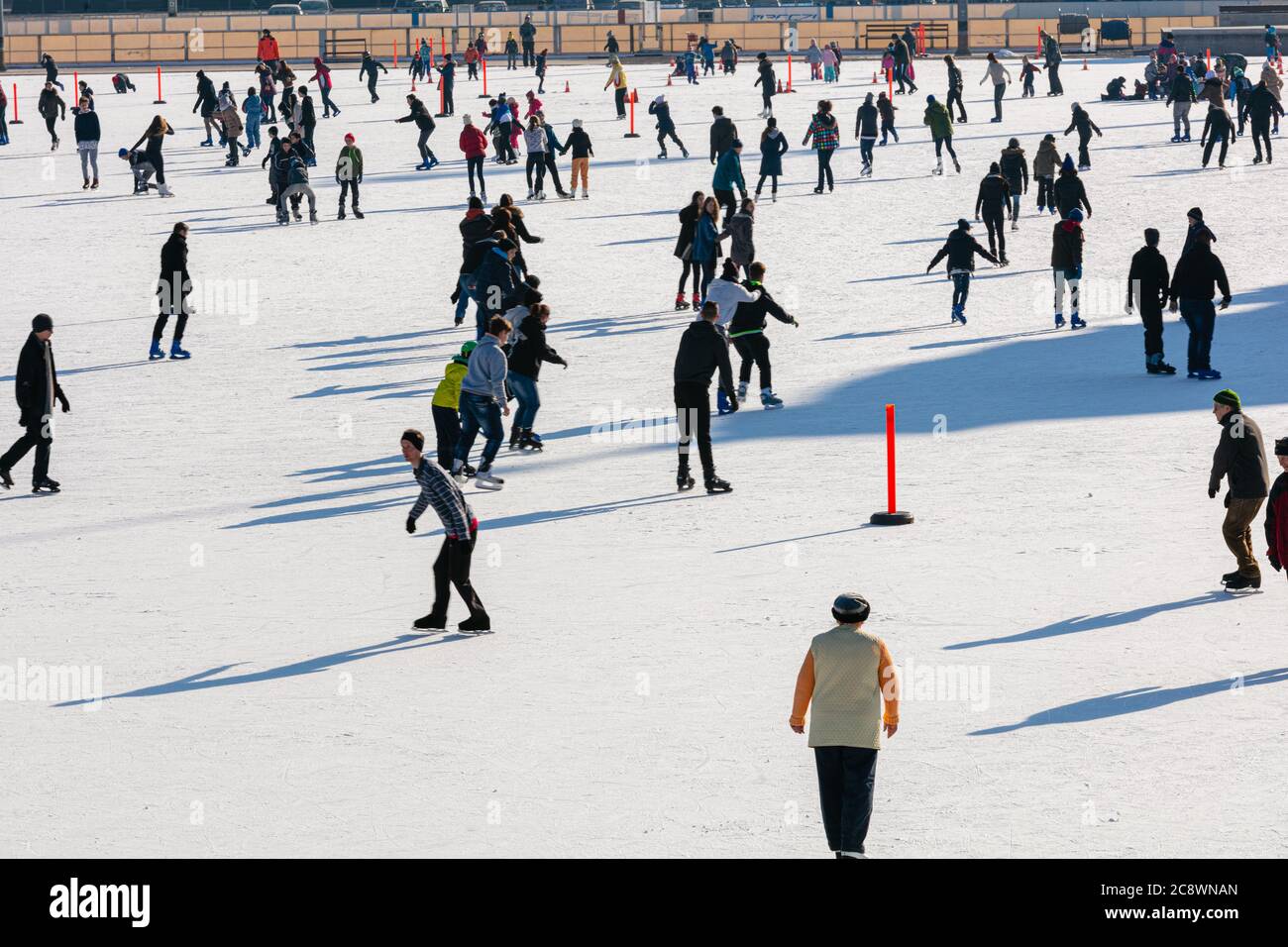 People skating in City Park,the largest and one of the oldest outdoor