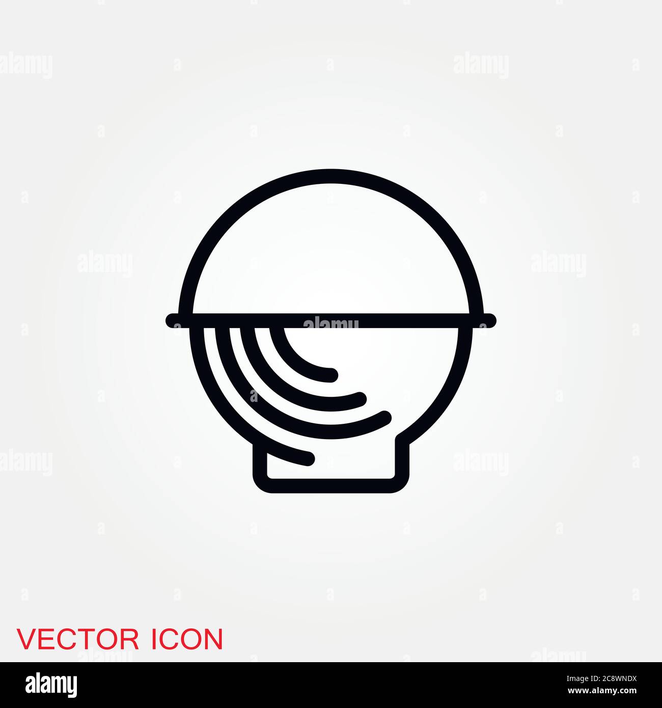 Basket icon, plate with spoon BBQ. Vector sign Stock Vector