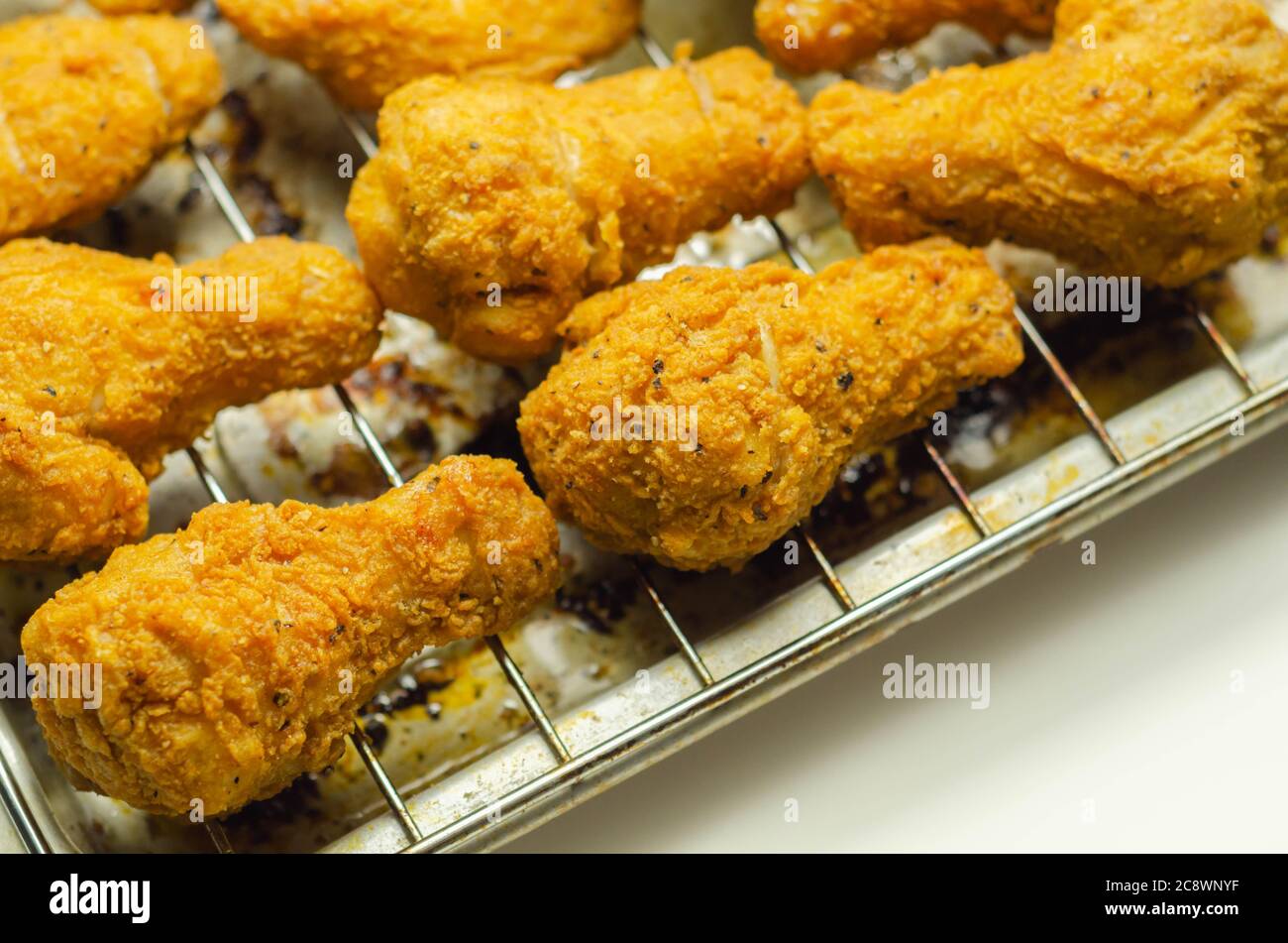 Southern crispy battered fried chicken wings, deepfried chicken wings