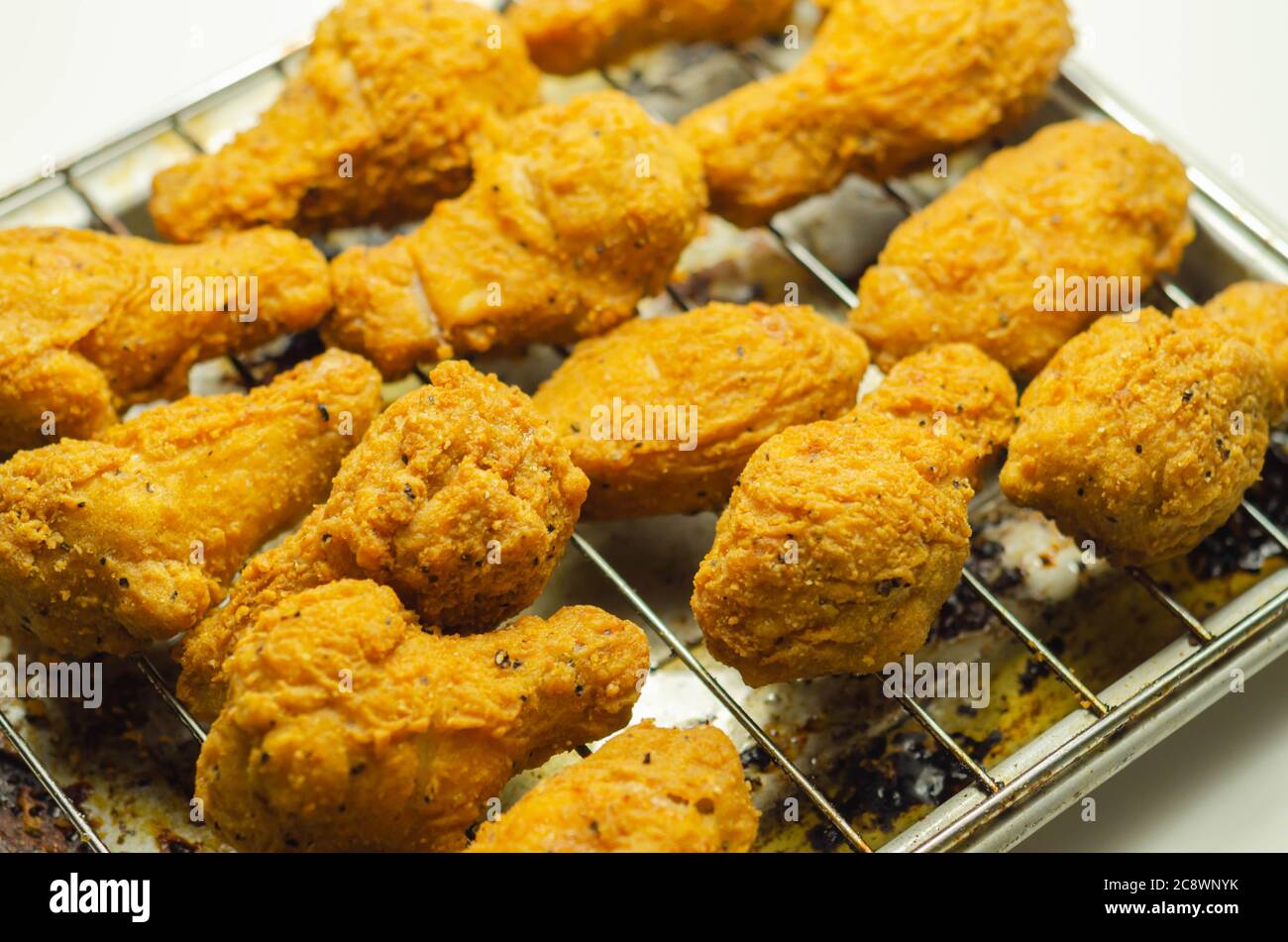 Southern crispy battered fried chicken wings, deepfried chicken wings