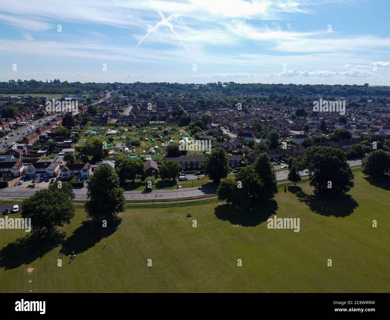 Reading, United Kingdom July 12 2020 An aerial photograph of the