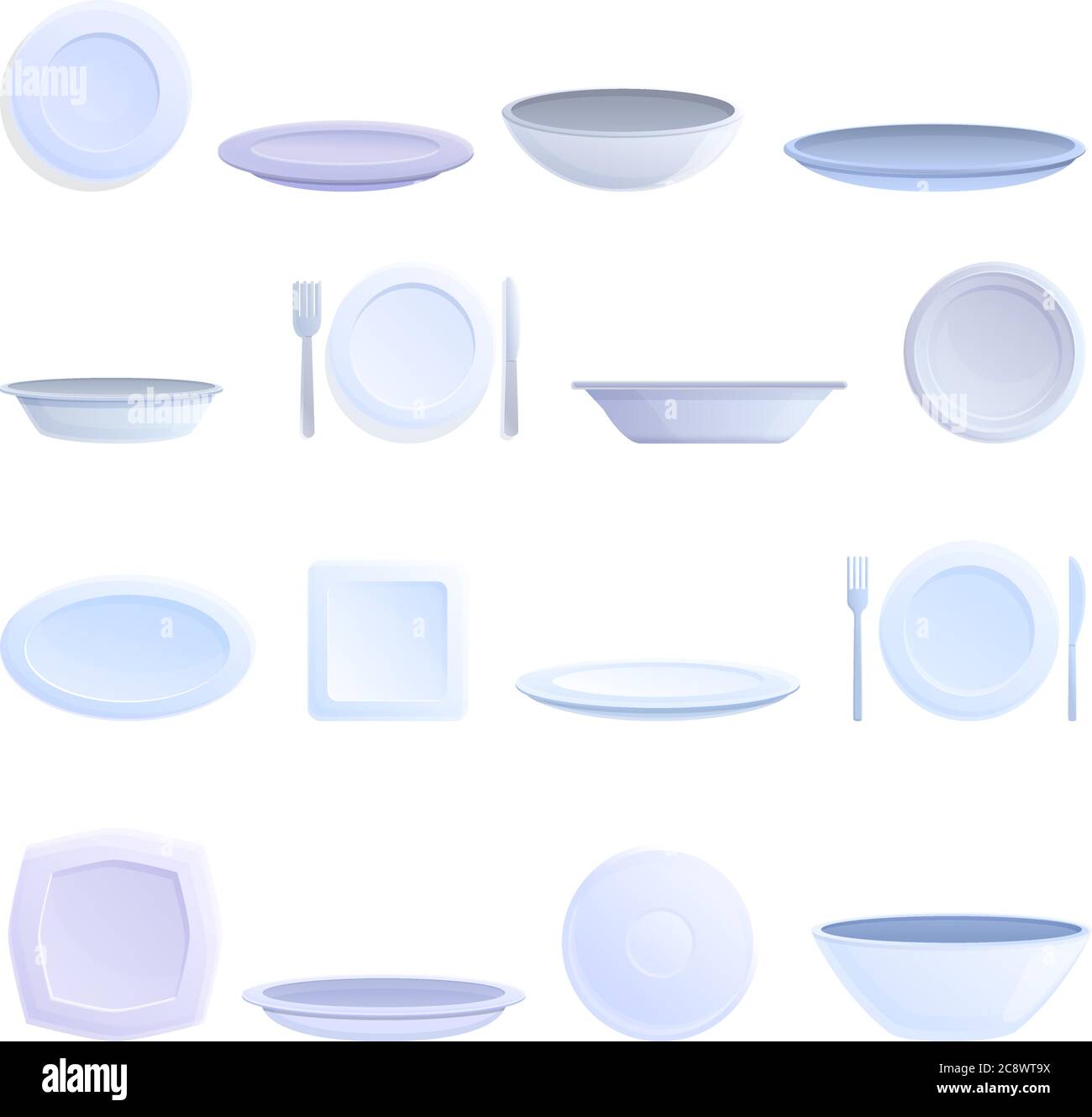 Plate icons set. Cartoon set of plate vector icons for web design Stock Vector Image & Art Alamy