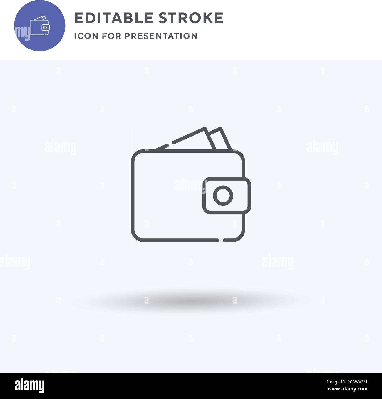 Wallet icon vector, filled flat sign, solid pictogram isolated on white ...