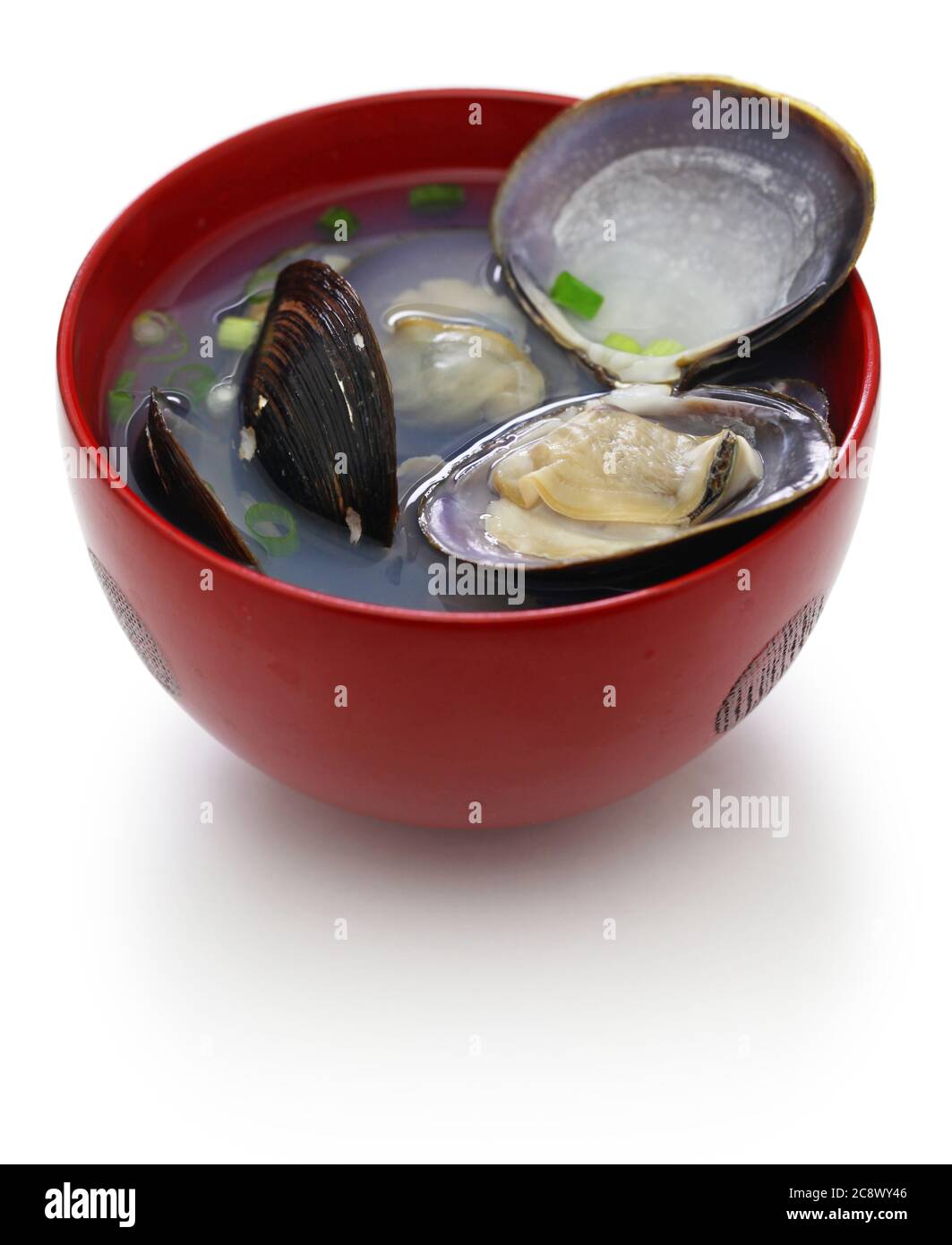 ooshijimi jiru, big size japanese basket clams soup, japanese cuisine Stock Photo