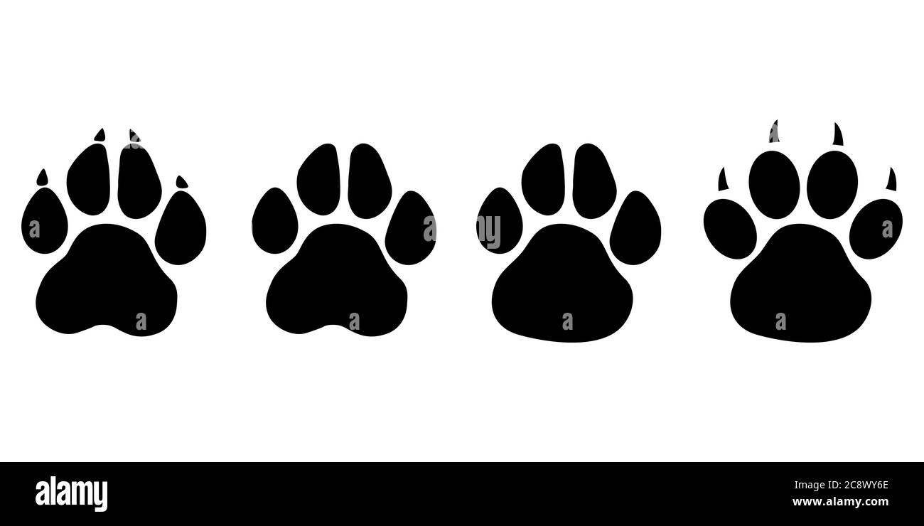 Paw print cat, dog, puppy pet . Flat style - stock vector. Stock Vector