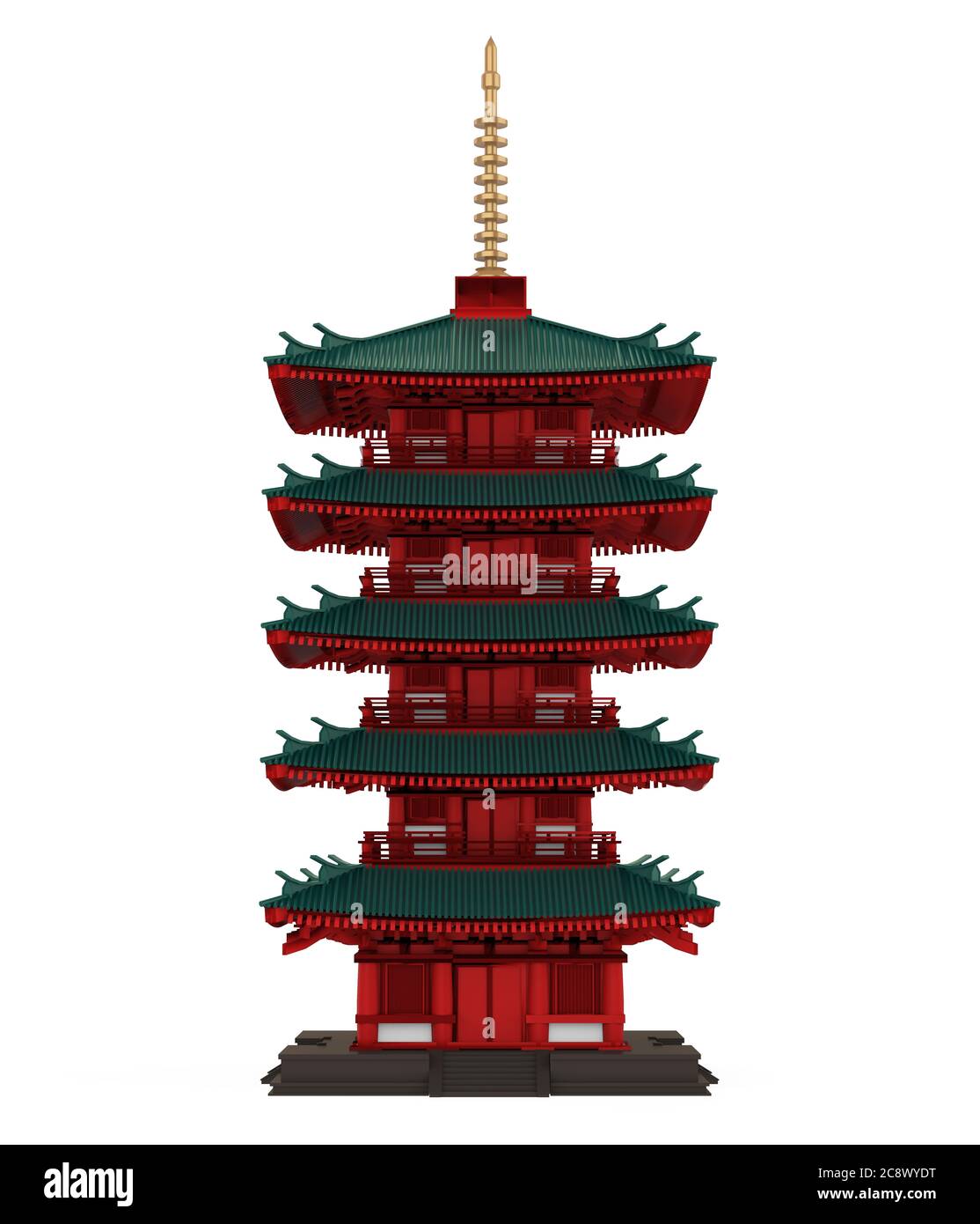 Pagoda Tower Isolated Stock Photo