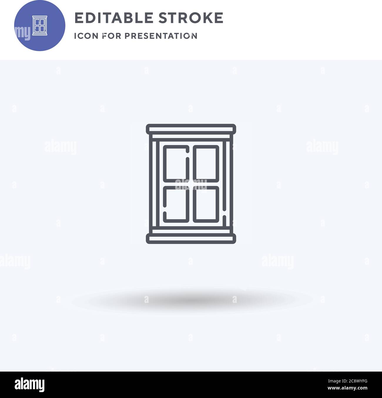 Window icon vector, filled flat sign, solid pictogram isolated on white ...