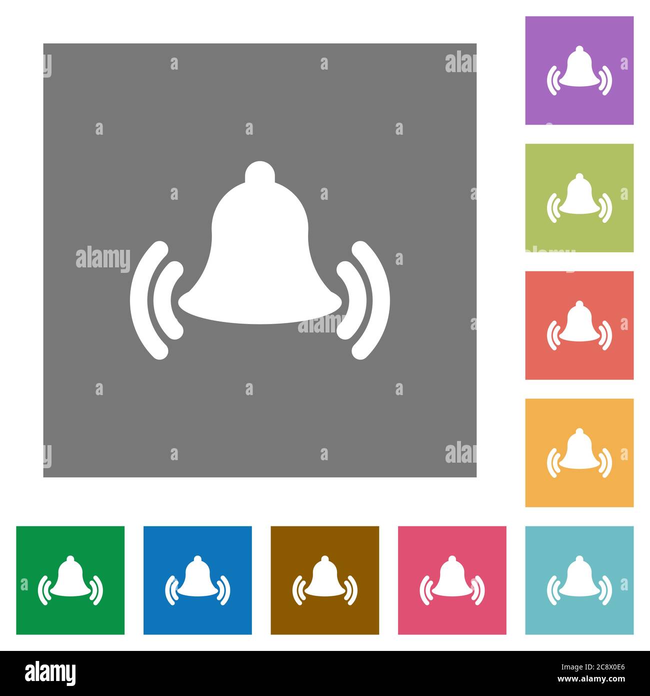 Ringing bell call icon white green hi-res stock photography and images ...