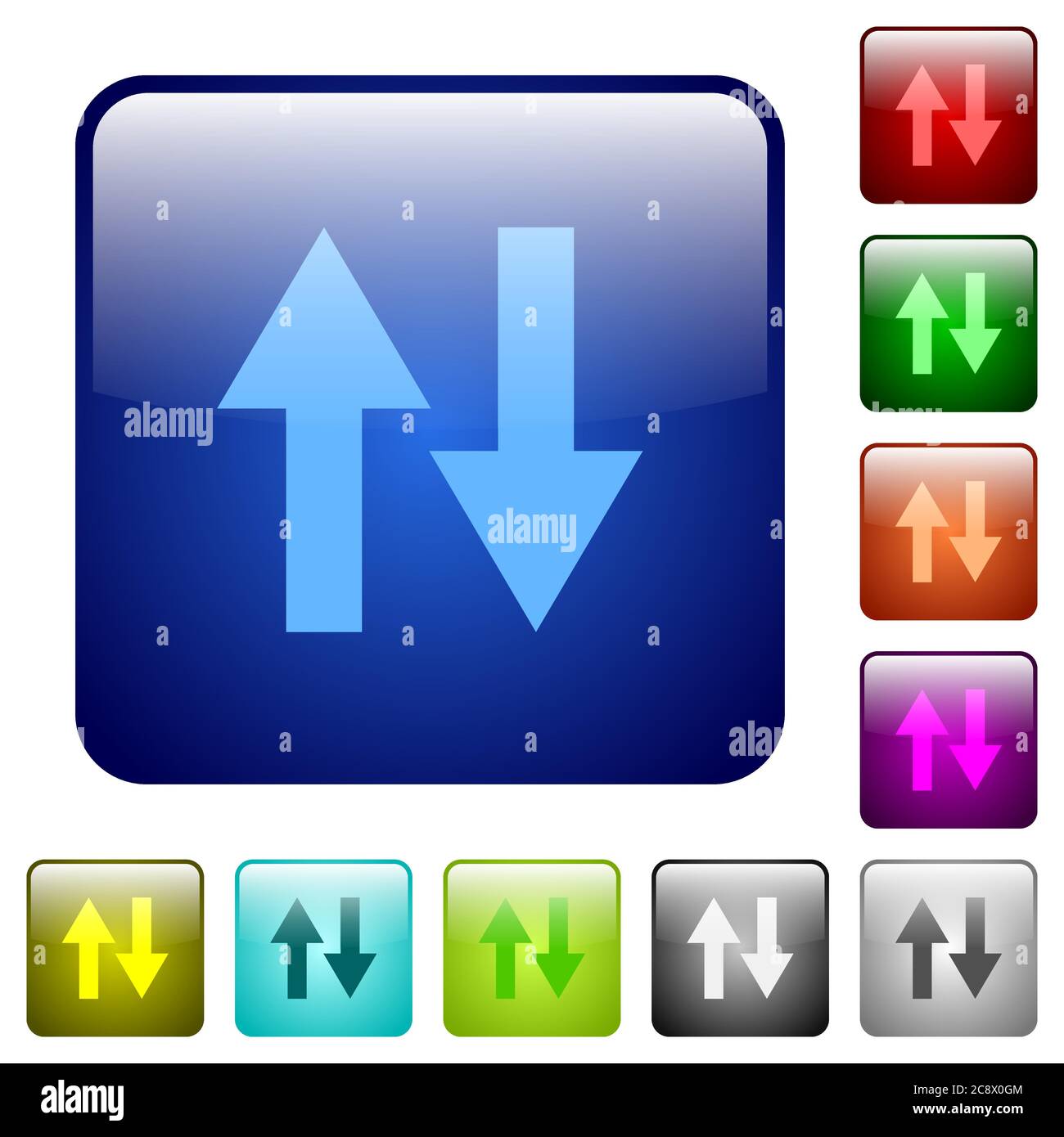 Set of data traffic color glass rounded square buttons Stock Vector ...