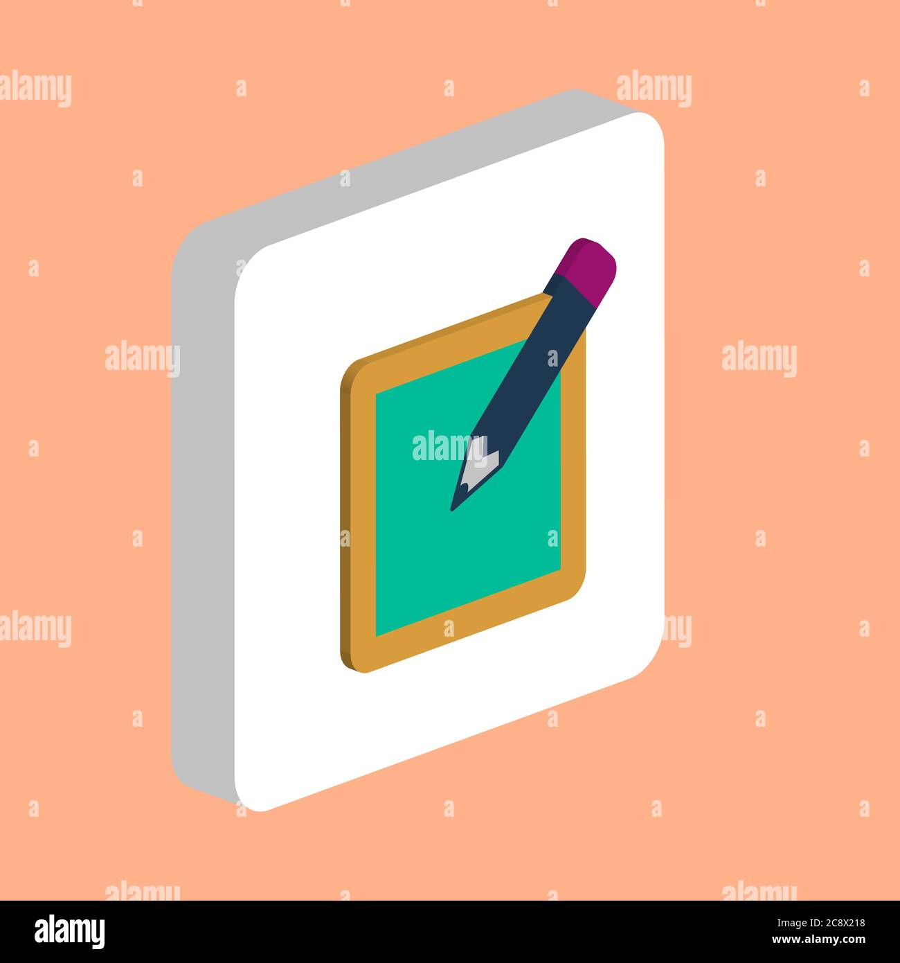 Subscribe form Simple vector icon. Illustration symbol design template for web mobile UI element. Perfect color isometric pictogram on 3d white square Stock Vector