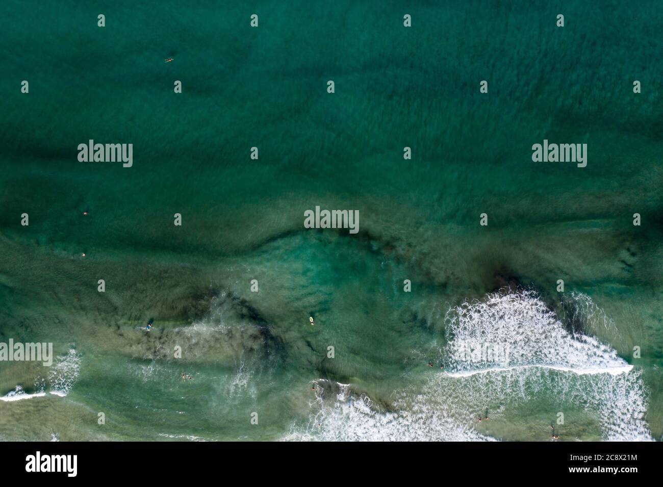 Aerial view of tropical sandy beach and blue ocean with crystal clear ...