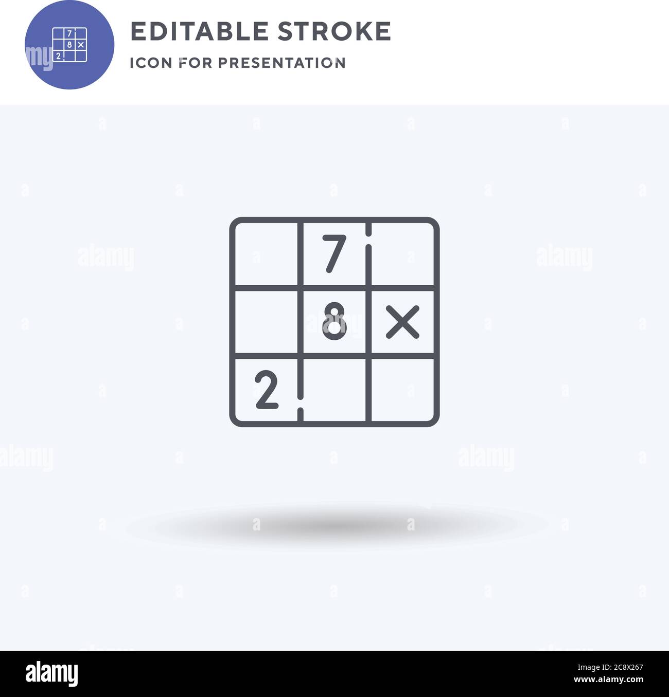 Sudoku icon vector, filled flat sign, solid pictogram isolated on white, logo illustration. Sudoku icon for presentation. Stock Vector