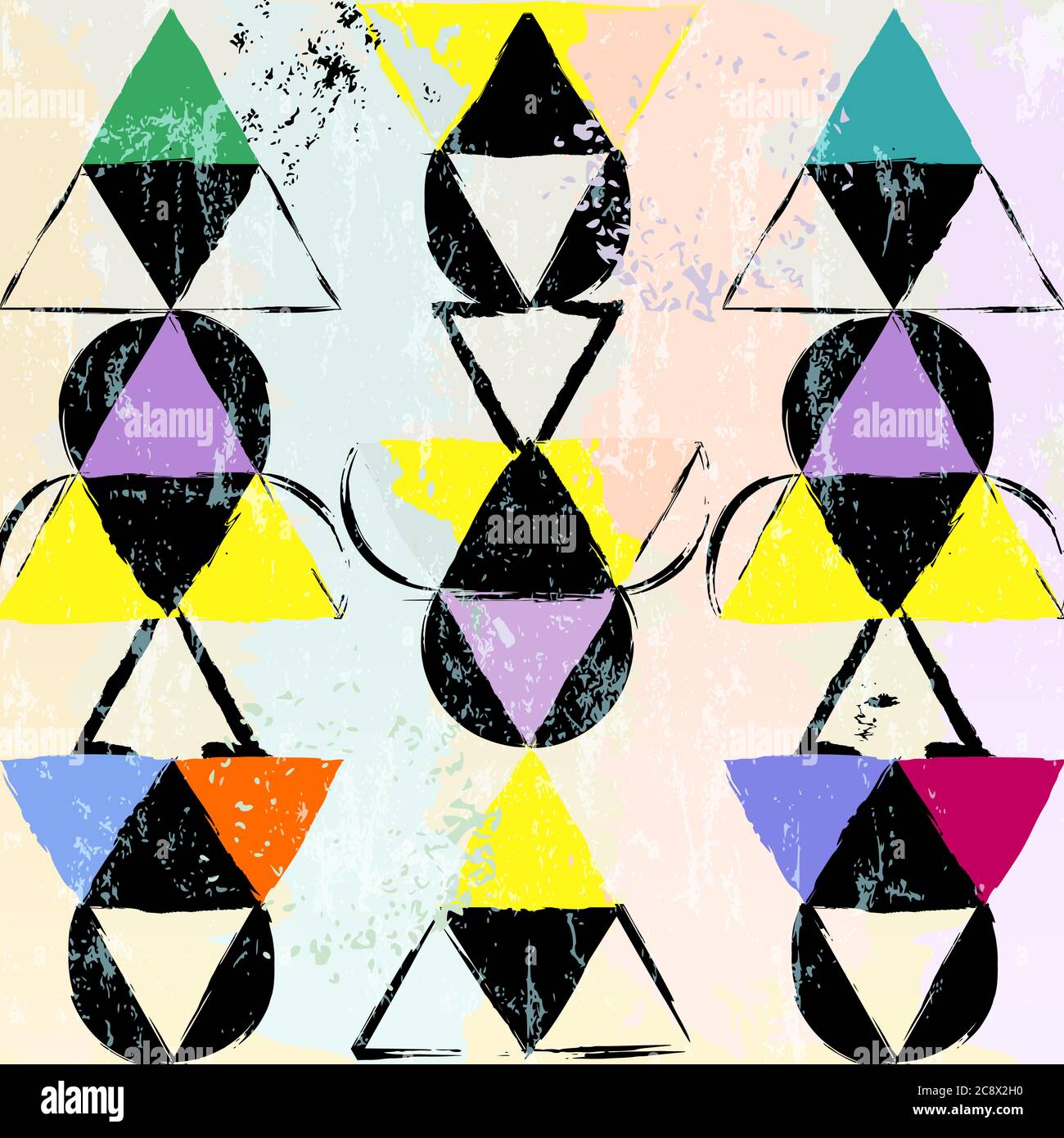 Black and orange triangles background Stock Vector Images - Alamy