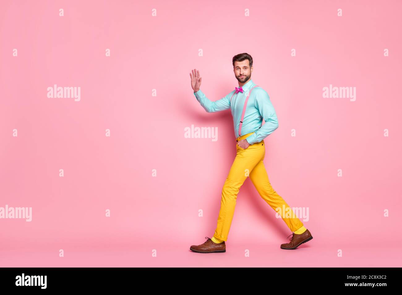 bow tie yellow pants footwear Stock 
