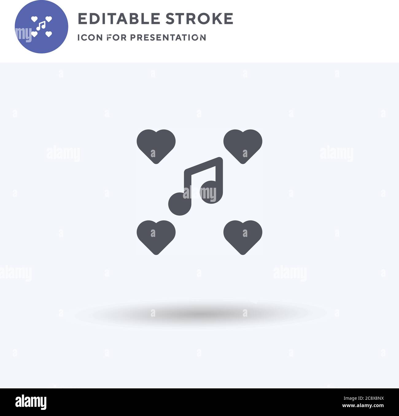 Love Songs icon vector, filled flat sign, solid pictogram isolated on ...