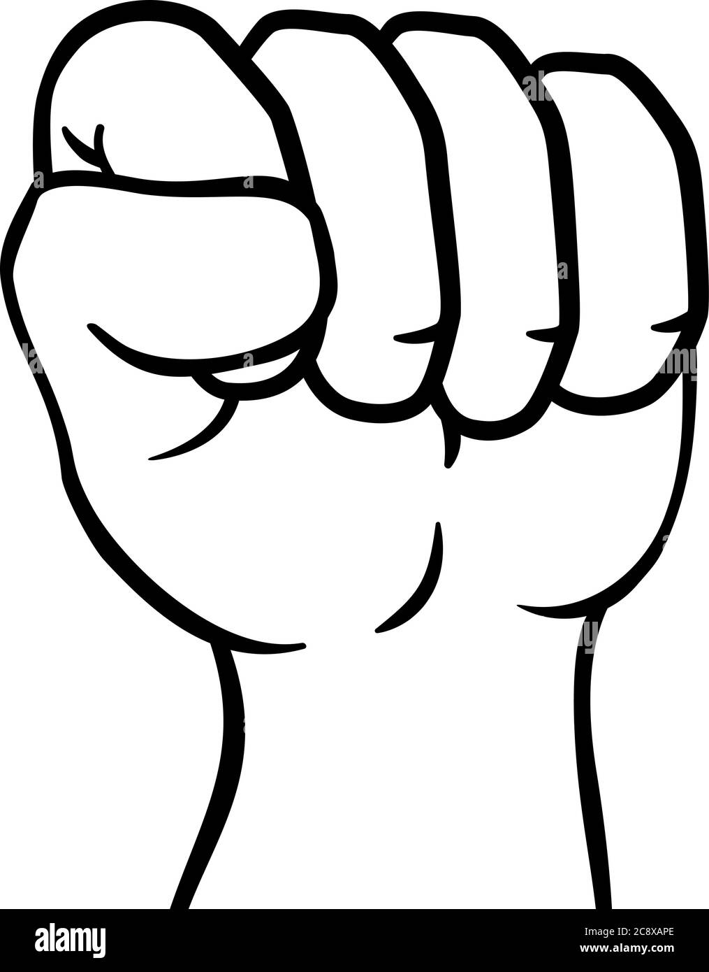 Fist Up Hand Punch Cartoon Icon Stock Vector